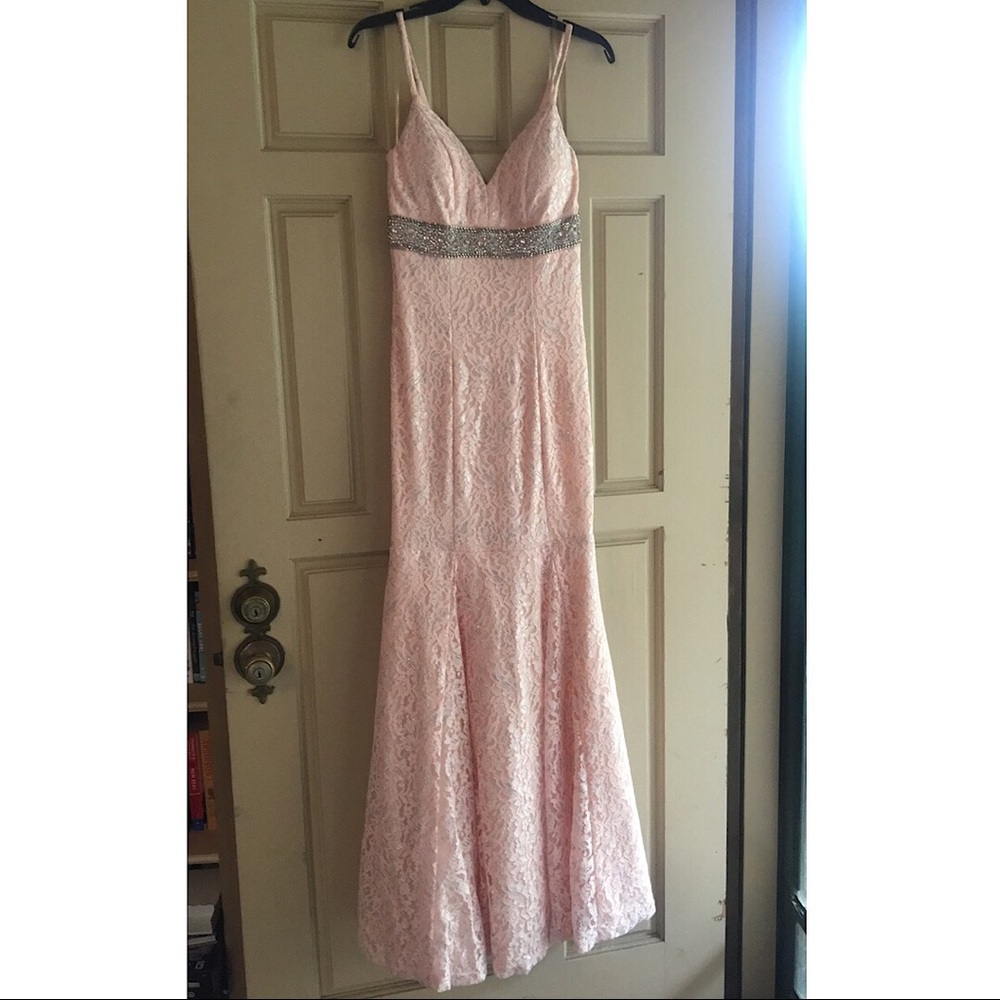 Pink/silver mermaid formal gown